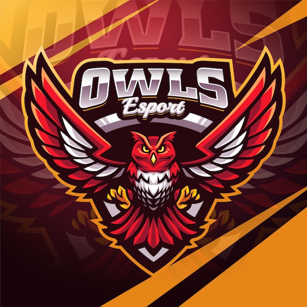 Plik wektorowy projekt logo maskotki owls esport