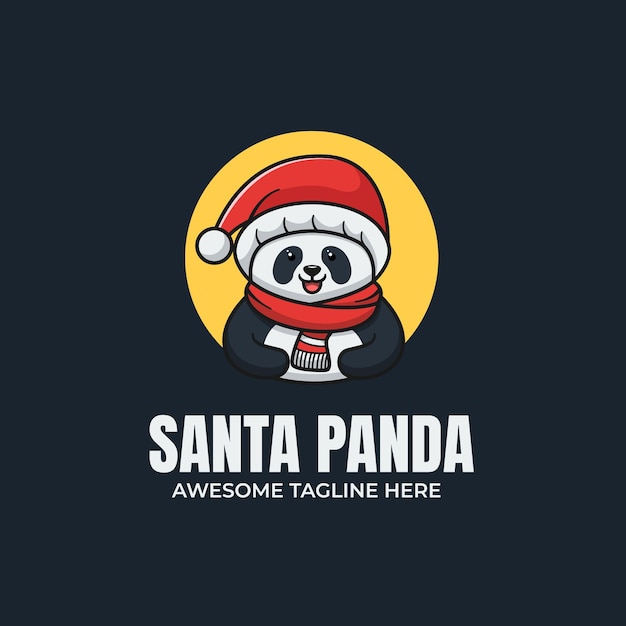 Plik wektorowy projekt logo maskotki santa panda