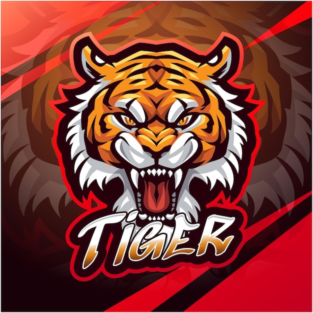 Plik wektorowy projekt logo maskotki tigers esport