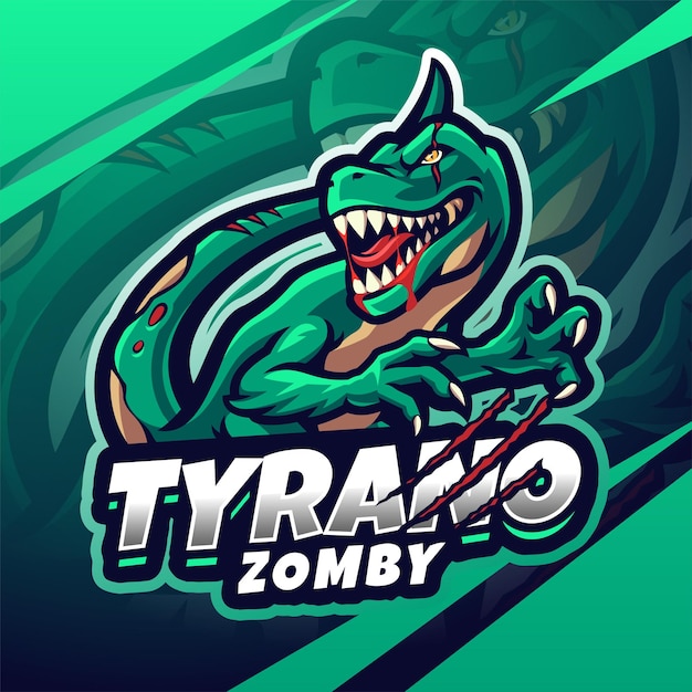Projekt logo maskotki zombie e-sportu Tyrano