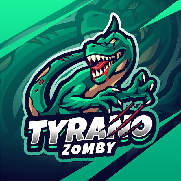 Projekt Logo Maskotki Zombie E-sportu Tyrano