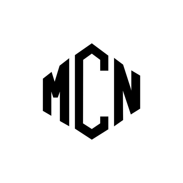 Plik wektorowy projekt logo mcn z kształtem wieloboku mcn wieloboku i kształtu sześcianu mcn sześciobok wektorowy szablon logo kolory białe i czarne mcn monogram logo biznesowe i nieruchomości