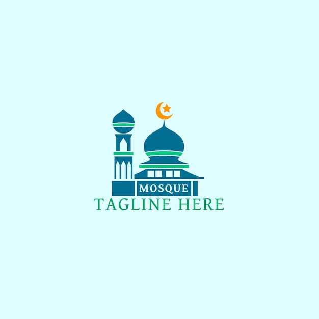 Projekt logo meczetu dla projektu islamskiego i wydarzeń islamskich