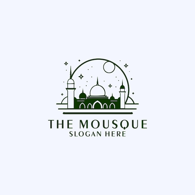 Plik wektorowy projekt logo meczetu z islamską kreatywną koncepcją wektor