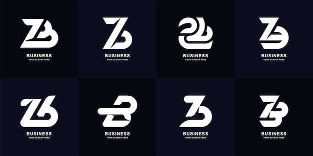 Projekt Logo Monogram Listu Zb Lub Bz