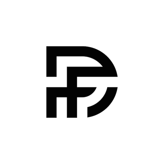 Plik wektorowy projekt logo monogram streszczenie inicjały df, ikona dla biznesu, szablon, prosty, elegancki
