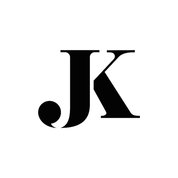 Projekt Logo Monogram Streszczenie Inicjały Jk, Ikona Dla Biznesu, Szablon, Prosty, Elegancki