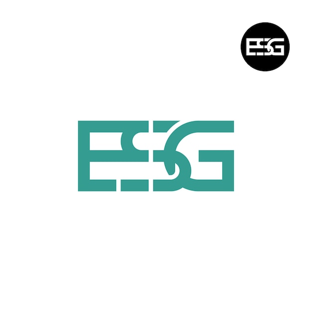 Plik wektorowy projekt logo monogramu litery esg