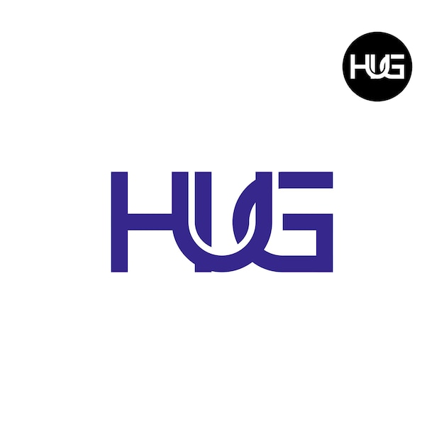 Plik wektorowy projekt logo monogramu litery hug