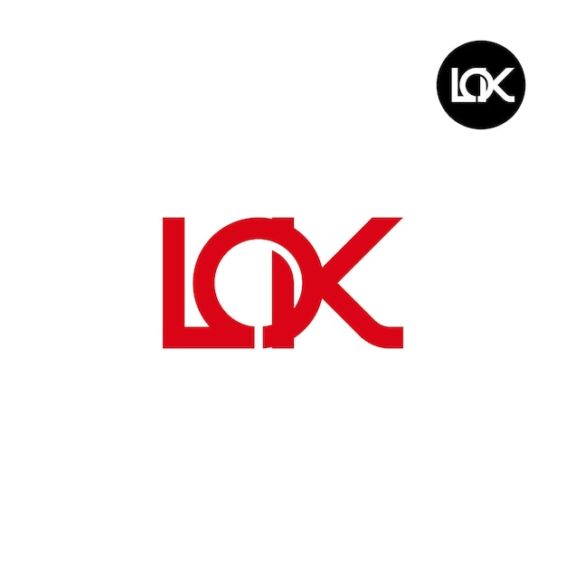 Projekt Logo Monogramu Litery Lok