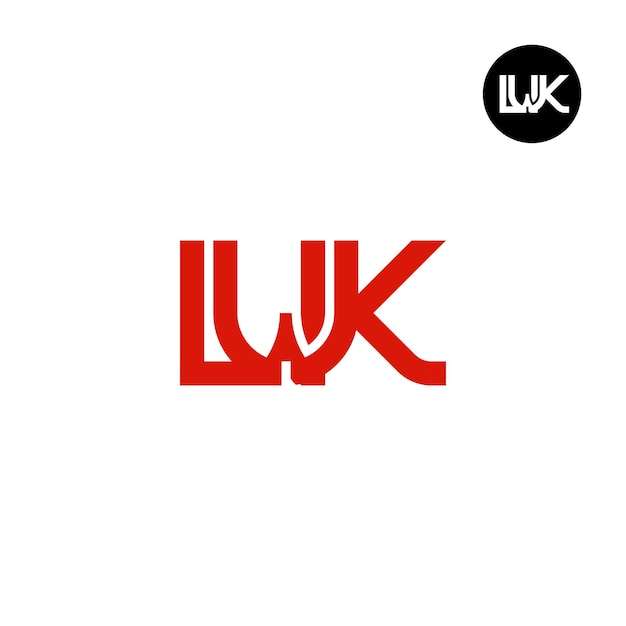 Plik wektorowy projekt logo monogramu litery lwk