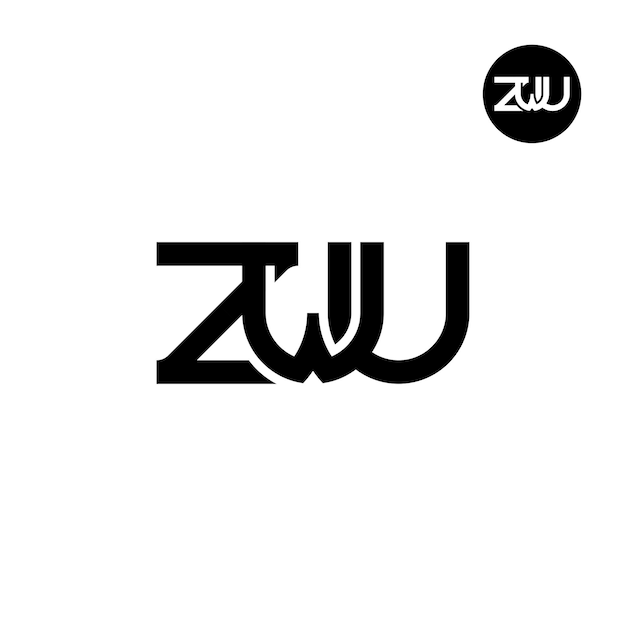 Plik wektorowy projekt logo monogramu litery zwu