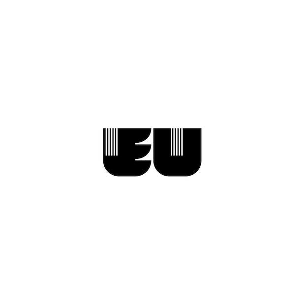 Plik wektorowy projekt logo monogramu ue litera tekst nazwa symbol monochromatyczny logotyp znak alfabetu proste logo