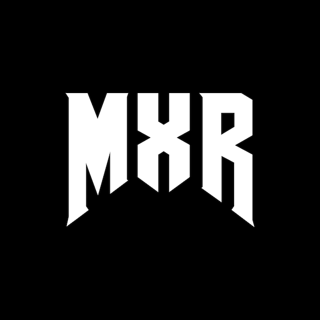 Projekt logo MXR dla firmy technologicznej MXR Projekt logo czarno-białego koloru Kombinacja kolorów MXR Logo MXR Wektor MXR Projekt ikony MXR Alfabet MXR Typografia Projekt logo