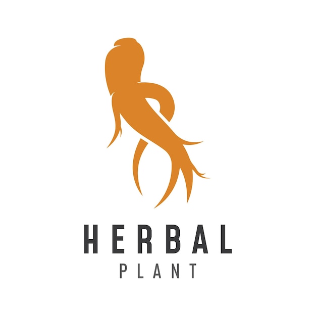 Projekt Logo Naturalnej Rośliny Ziela żeń-szenia I Liścilogo Dla Biznesu Ziołowo-kwiatowego