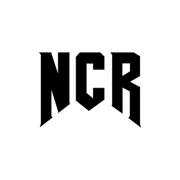Projekt logo NCR dla firmy technologicznej NCR logo czarno-białe kombinacja kolorów NCR logo NCR wektor NCR projektowanie ikony NCR alfabet NCR typografia logo projektowanie