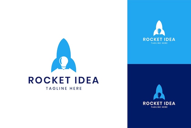 Plik wektorowy projekt logo negatywnej przestrzeni pomysłu rakiety
