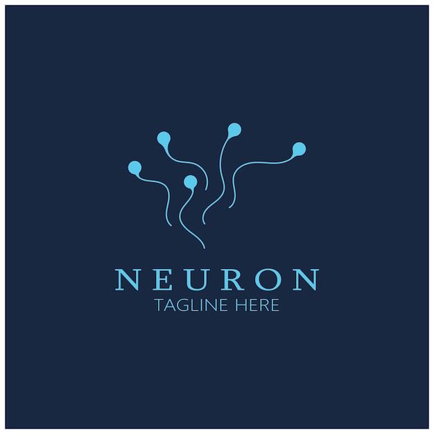 Projekt logo neuronu lub logo komórki nerwowejIkona szablonu ilustracji logo cząsteczki z koncepcją wektora