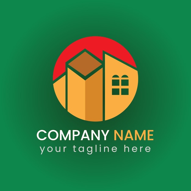 Plik wektorowy projekt logo nieruchomości, logo domu i firmy oraz abstrakcyjny, prosty kolor