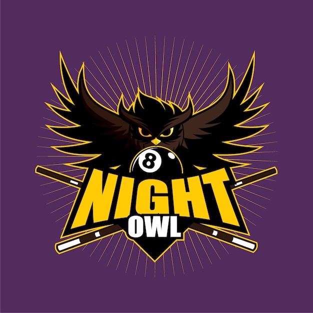 Projekt Logo Night Owl Billiard Club