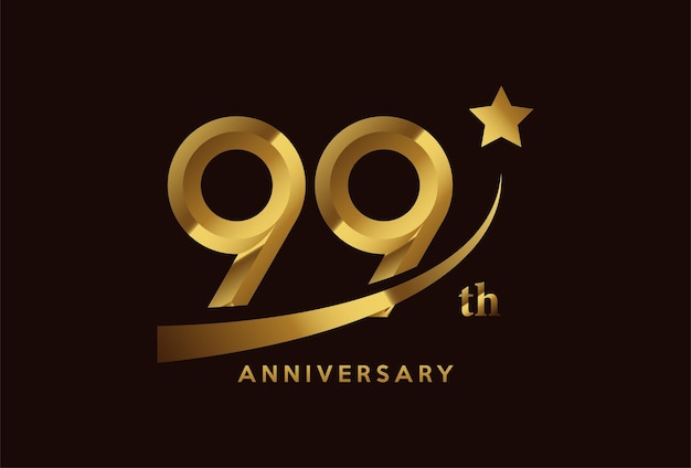 Projekt Logo Obchodów Złotej Rocznicy 99 Z Symbolem Gwiazdy