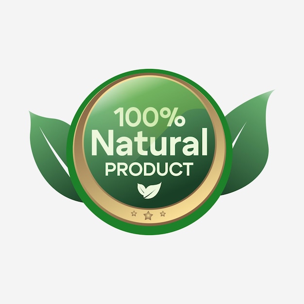 Projekt logo odznaki wektorowej produkt naturalny