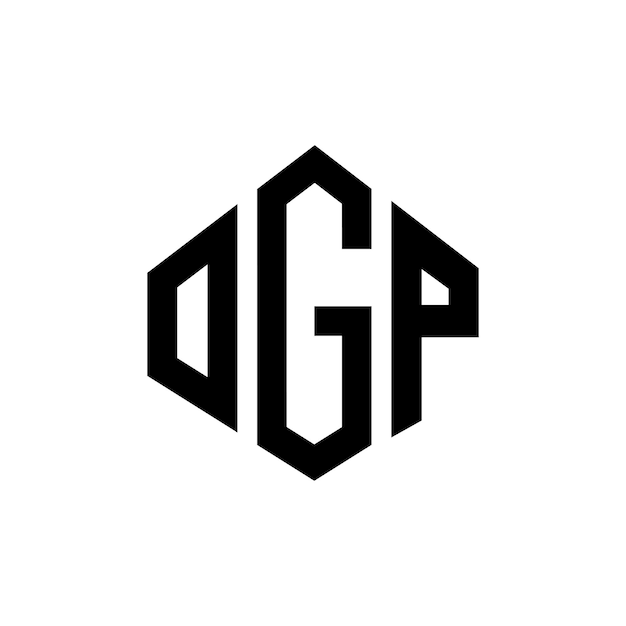 Plik wektorowy projekt logo ogp z kształtem wieloboku ogp wieloboku i kształtu sześcianu ogp sześciokątny wektorowy szablon logo kolory białe i czarne ogp monogram logo biznesowe i nieruchomości