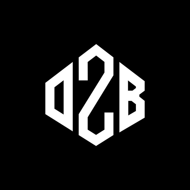 Plik wektorowy projekt logo ozb z kształtem wieloboku ozb wieloboku i kształtu sześcianu ozb sześciokątny wektorowy szablon logo kolory białe i czarne ozb monogram logo biznesowe i nieruchomości