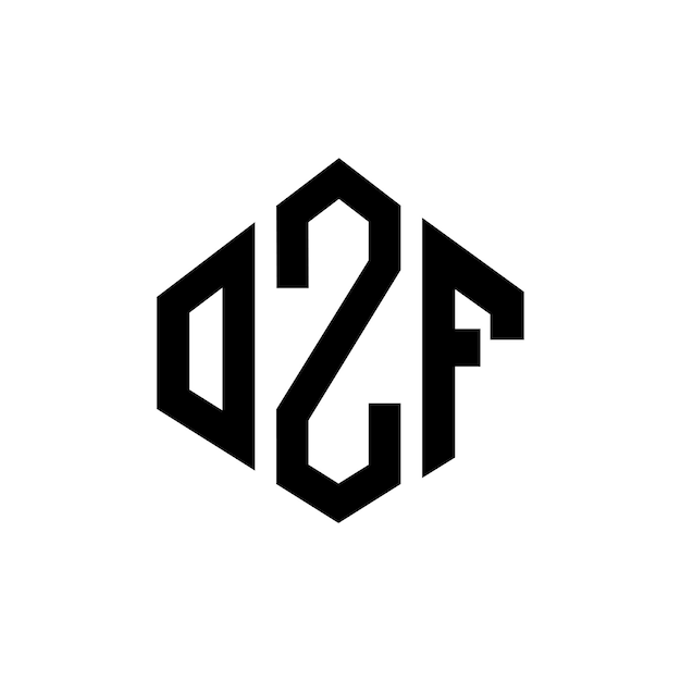 Plik wektorowy projekt logo ozf z kształtem wieloboku ozf wieloboku i kształtu sześcianu ozf sześciokątny wektorowy szablon logo kolory białe i czarne ozf monogram logo biznesowe i nieruchomości