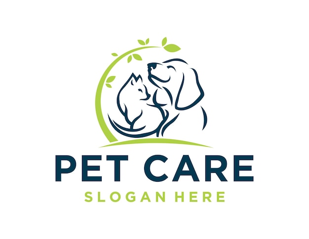 Projekt Logo Pet Care Design Stworzony Za Pomocą Aplikacji Corel Draw Z Białym Tłem