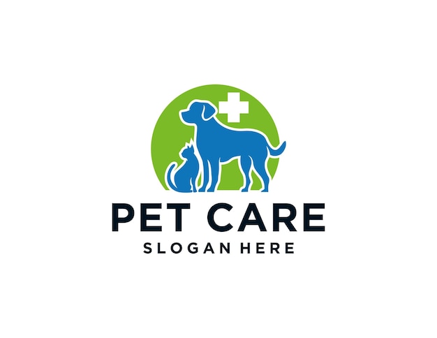 Projekt logo Pet Care Design stworzony za pomocą aplikacji Corel Draw z białym tłem