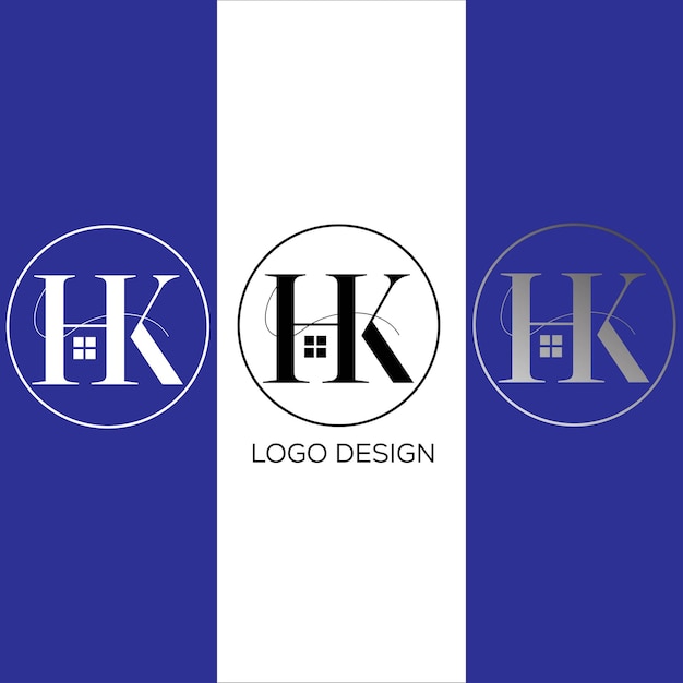 Plik wektorowy projekt logo pierwszej litery hk