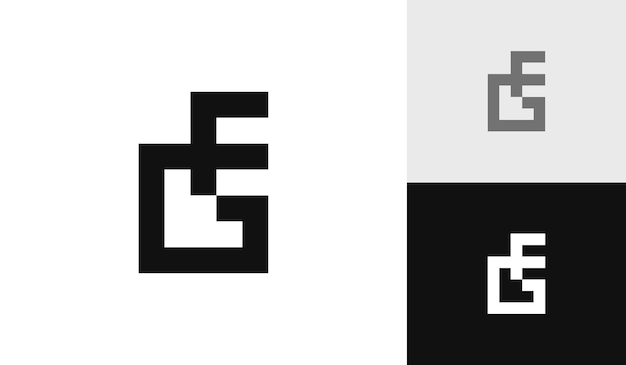 Projekt logo początkowego monogramu litery FG lub GF