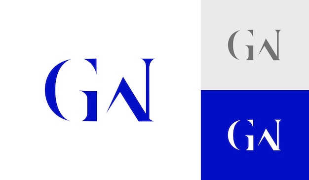 Projekt Logo Początkowego Monogramu Litery Gw