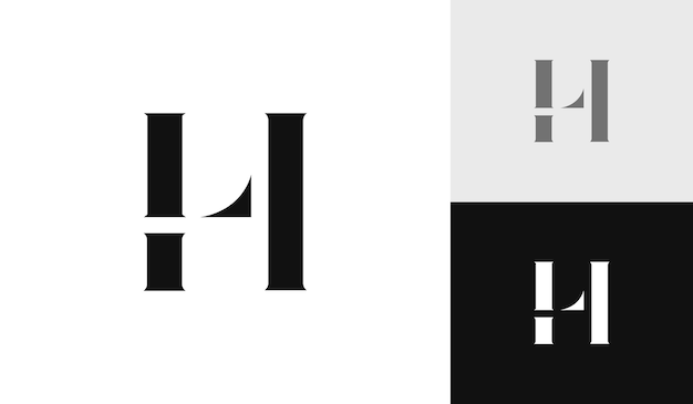 Projekt logo początkowego monogramu litery HL