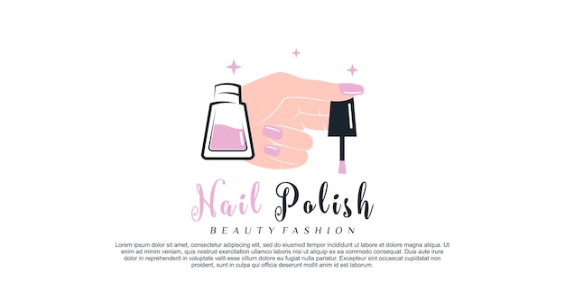 Projekt Logo Polski Paznokci Dla Salonu Kosmetycznego Manicure Z Kreatywną Koncepcją Premium Wektor