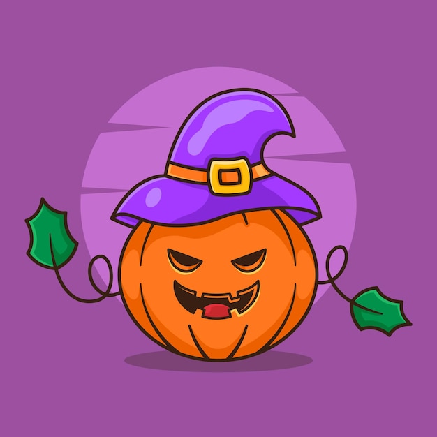 Projekt logo potwora z dyni dla postaci halloween