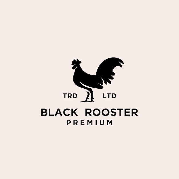 Projekt Logo Premium Rooster W Kolorze Czarnym