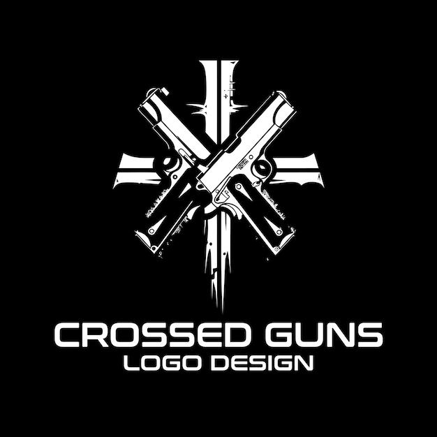 Plik wektorowy projekt logo przekroczonego wektoru broni