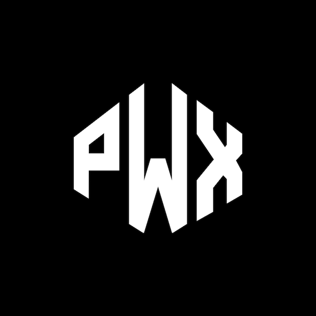 Plik wektorowy projekt logo pwx z kształtem wieloboku pwx wielobok i kształt kostki pwx sześciokąt wektorowy szablon logo kolory białe i czarne pwx monogram logo biznesowe i nieruchomości