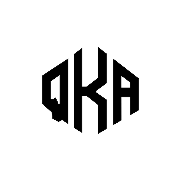 Plik wektorowy projekt logo qka z kształtem wieloboku qka wielobok i kształt kostki qka sześciokąt wektorowy szablon logo kolory białe i czarne qka monogram logo biznesowe i nieruchomości