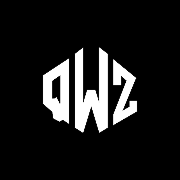 Plik wektorowy projekt logo qwz z kształtem wieloboku qwz wielobok i kształt kostki qwz sześciokąt wektorowy szablon logo kolory białe i czarne qwz monogram logo biznesowe i nieruchomości