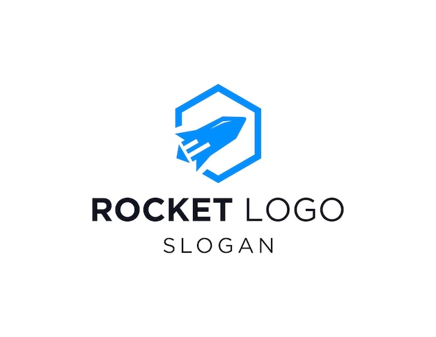 Projekt logo rakiety stworzony za pomocą aplikacji Corel Draw 2018 z białym tłem