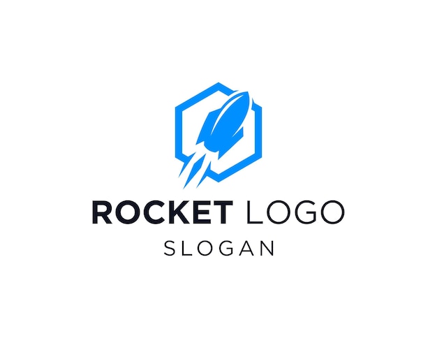 Projekt logo rakiety stworzony za pomocą aplikacji Corel Draw 2018 z białym tłem