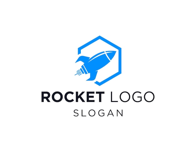 Projekt logo rakiety stworzony za pomocą aplikacji Corel Draw 2018 z białym tłem