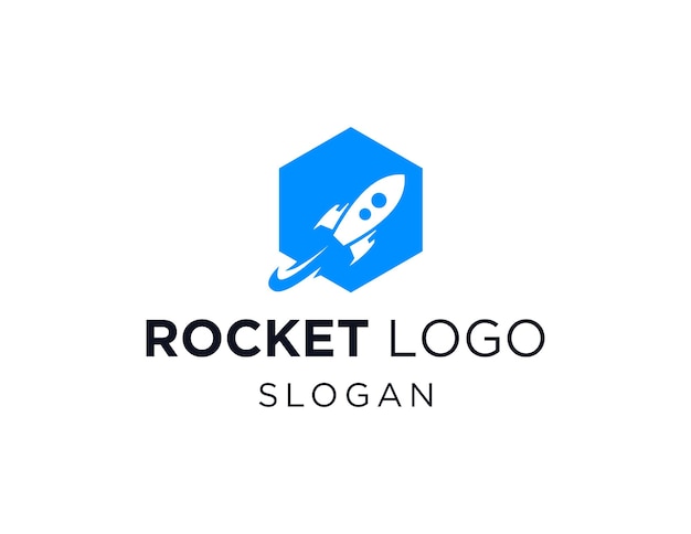 Projekt logo rakiety stworzony za pomocą aplikacji Corel Draw 2018 z białym tłem