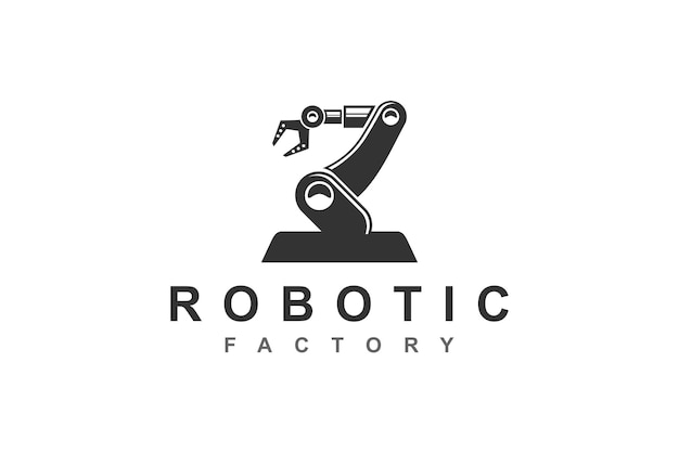 Projekt logo ramienia robota w technologii automatyzacji przemysłowej