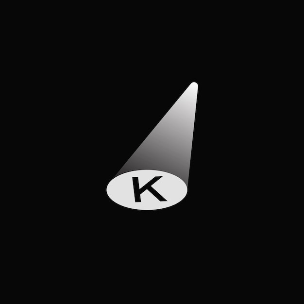 Plik wektorowy projekt logo reflektora litery k