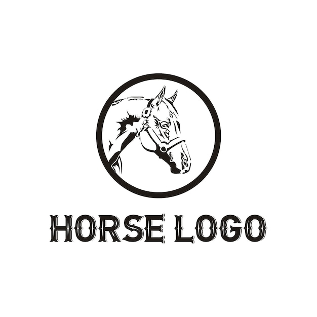 Plik wektorowy projekt logo retro horse ranczo dla zwierząt i farm