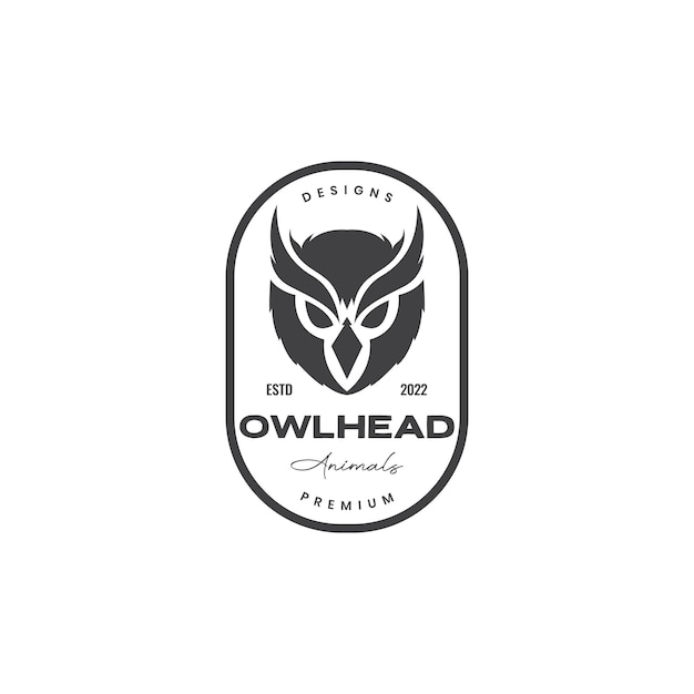 Projekt Logo Rocznika Odznaki Głowy Sowy